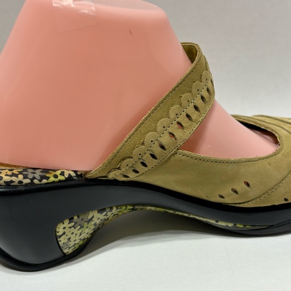 Jambu Touring Too Mary Jane Slide Mule Women’s 9.5 M Green Leather 3" Heel - Picture 8 of 16